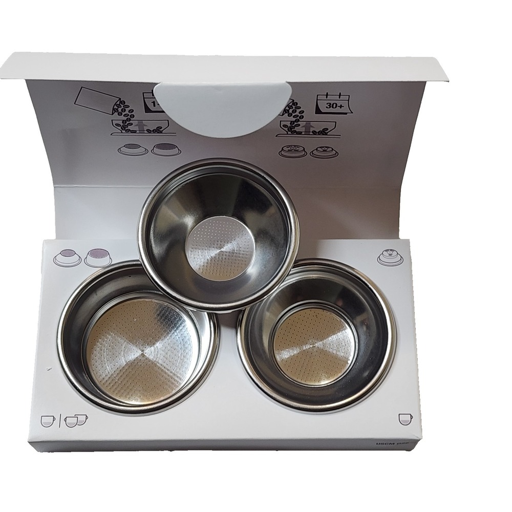 Breville 54mm Portafilter Filter Basket Set (3) Dual/Single Wall Espresso OEM